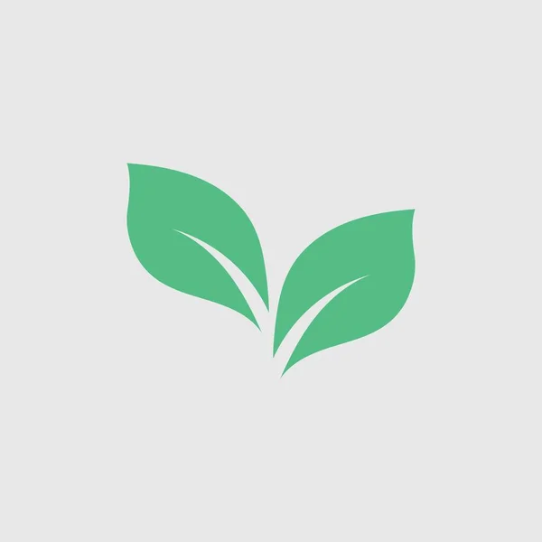 緑の木の葉の生態系の自然要素のアイコンのロゴ — ストックベクタ