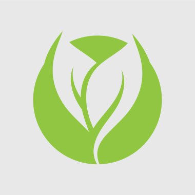 Yeşil ağaç yaprağı ekoloji doğa elementi vektörü logoları