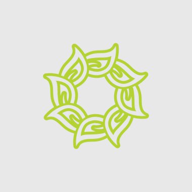 Yeşil ağaç yaprağı ekoloji doğa elementi vektörü logoları