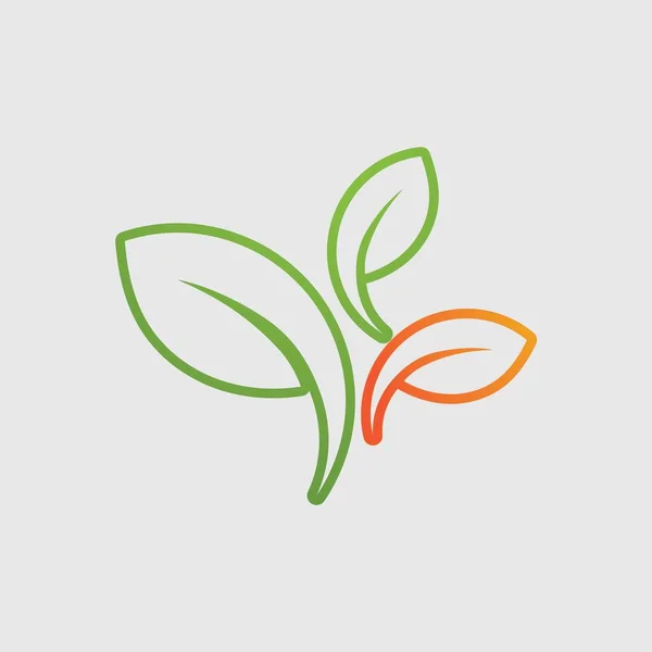 緑の木の葉の生態系の自然要素ベクトルのロゴ — ストックベクタ