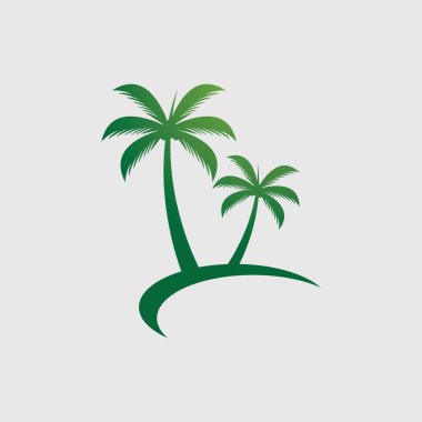 Palmiye ağacı logo şablonu vektör çizimi