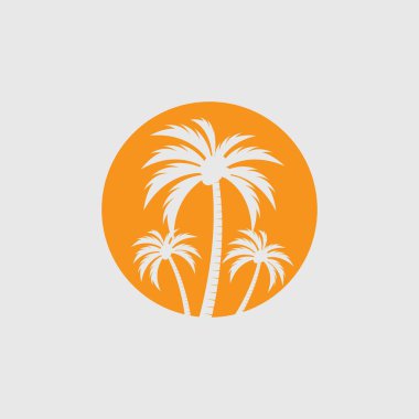 Palmiye ağacı logo şablonu vektör çizimi