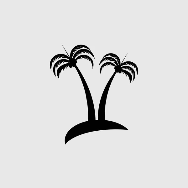 Palm Träd Sommar Logotyp Mall Vektor Illustration — Stock vektor