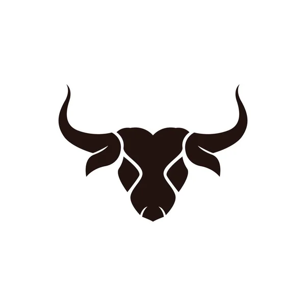 Touro Chifre Imagem Vetor Logotipo Irritado —  Vetores de Stock