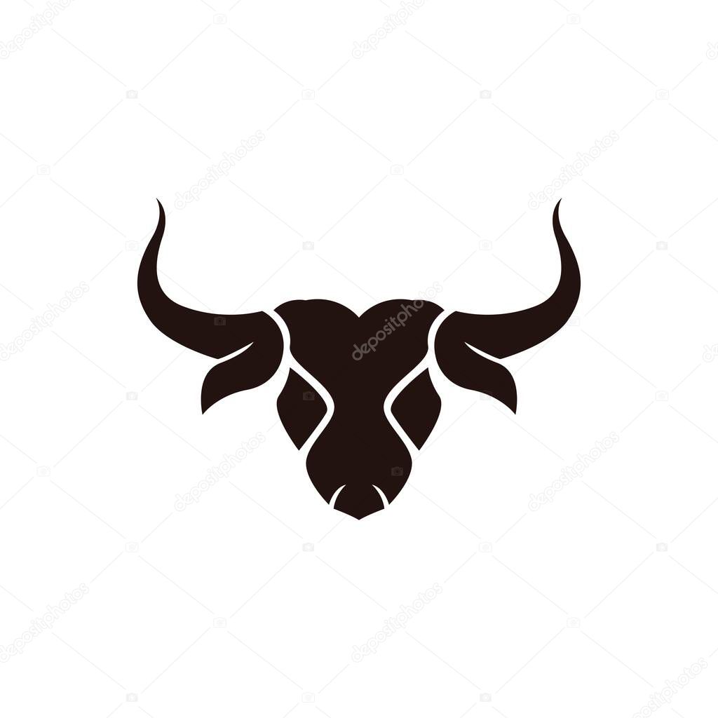 Bull horn angry logo vector image