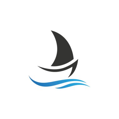 Dhow logosunun silueti Asya Afrika 'dan geleneksel yelkenli tasarımı