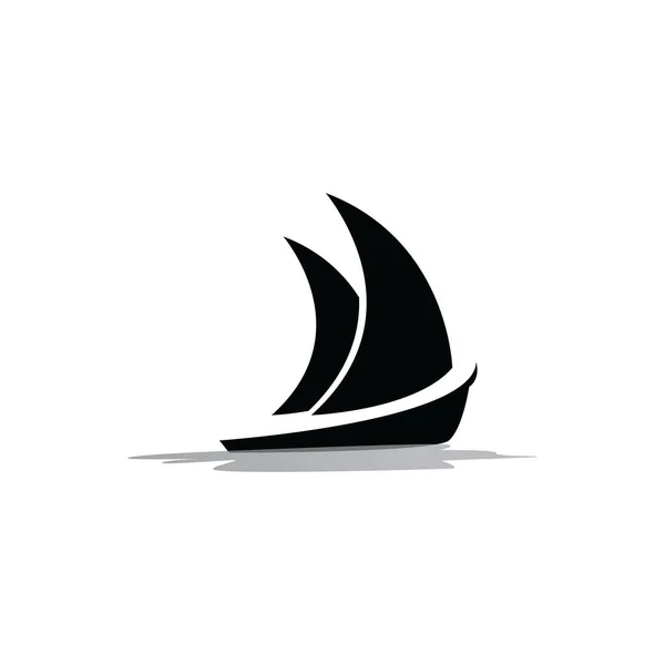 Silhouette Dhow Logo Design Barca Vela Tradizionale Asia Africa — Vettoriale Stock