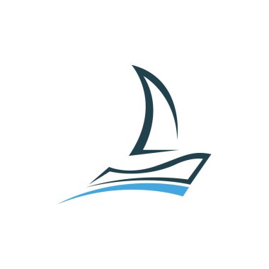 Dhow logosunun silueti Asya Afrika 'dan geleneksel yelkenli tasarımı