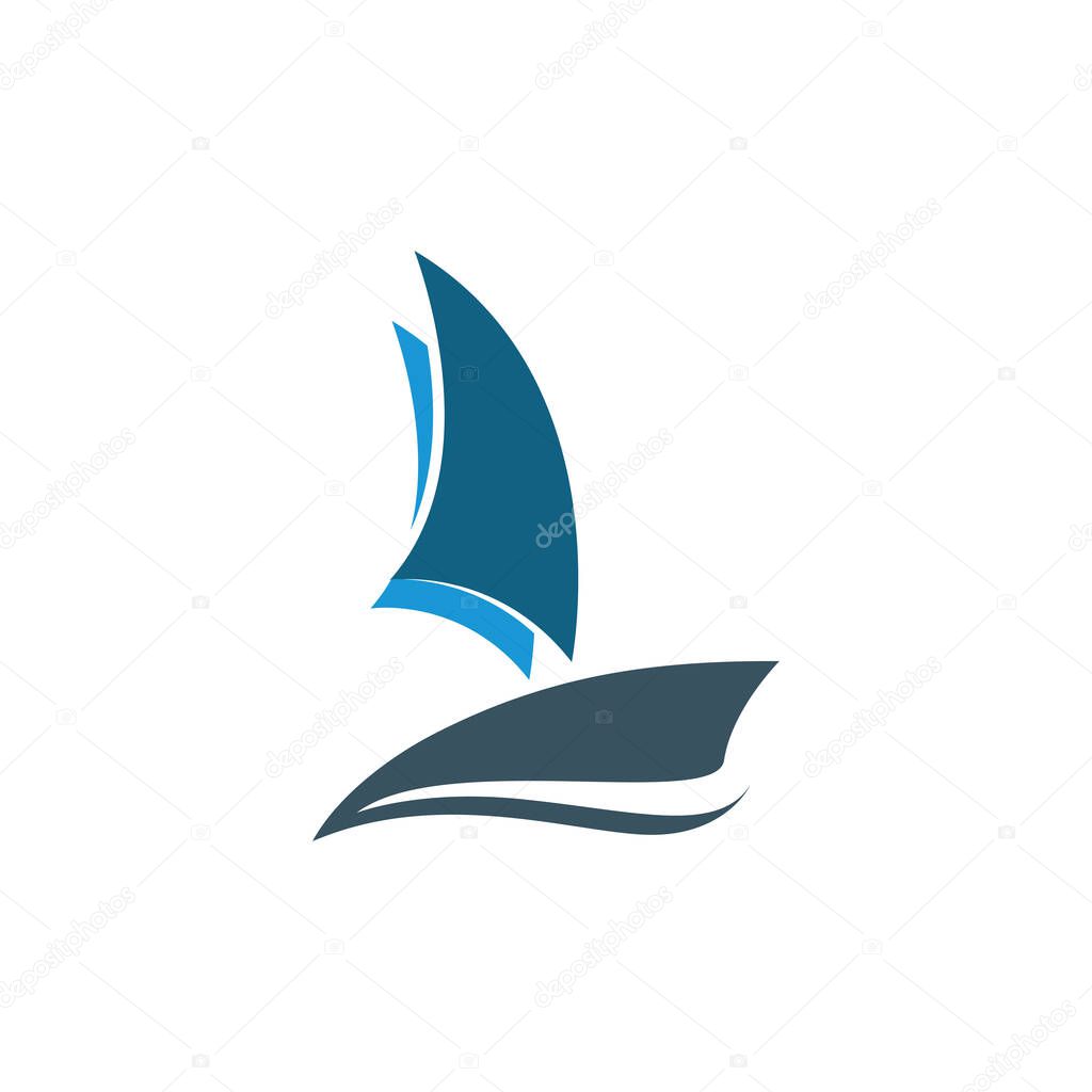 Silhouette of Dhow logo design  Traditional Sailboat from Asia Africa