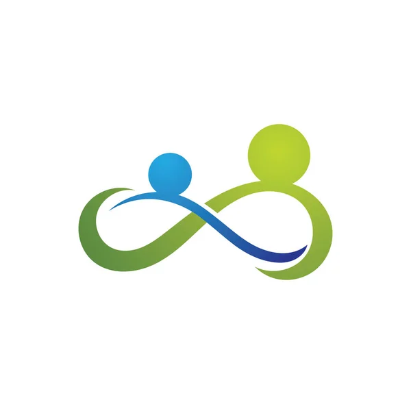 Infinity Personas Familia Comunidad Logotipo — Vector de stock