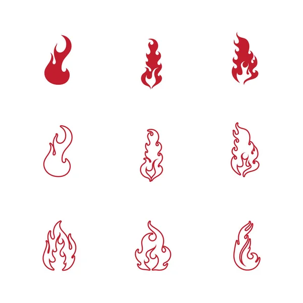 Feuer Flamme Logo Vektor Illustration Design Vorlage — Stockvektor