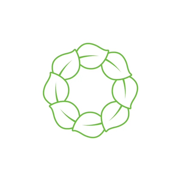 Blad Logotyp Grön Ekologi Natur Element Vektor — Stock vektor