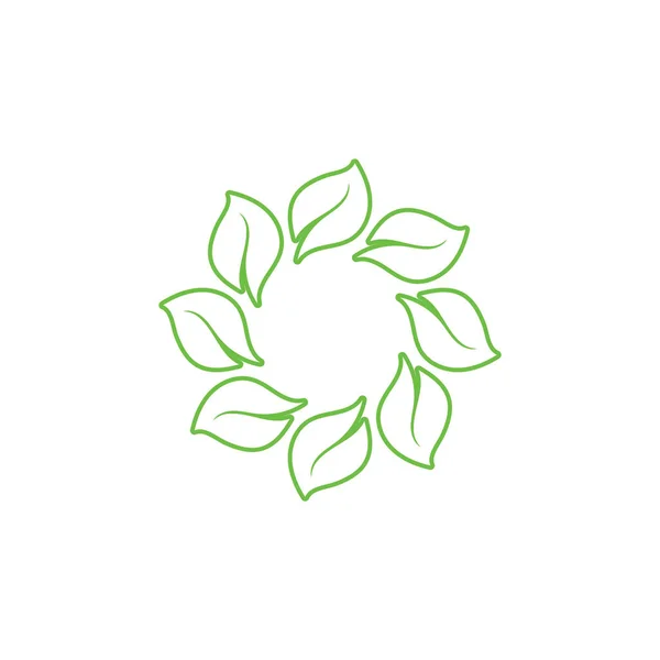 Blad Logotyp Grön Ekologi Natur Element Vektor — Stock vektor