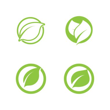 Yeşil ağaç yaprağı ekoloji doğa elementi vektörü logoları