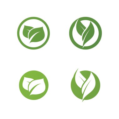 Yeşil ağaç yaprağı ekoloji doğa elementi vektörü logoları