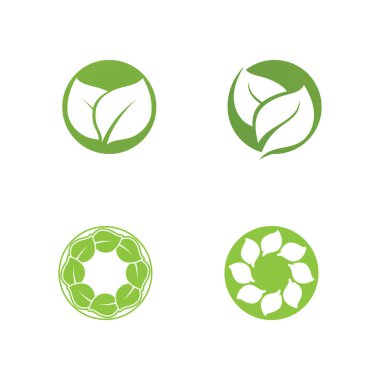 Yeşil ağaç yaprağı ekoloji doğa elementi vektörü logoları