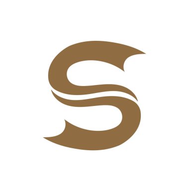 S harfi logo tasarım vektörü