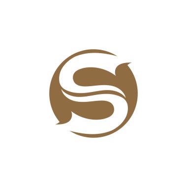 S harfi logo tasarım vektörü