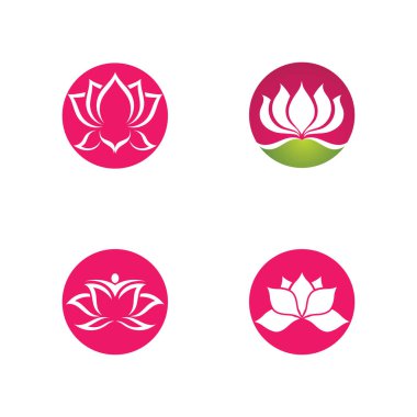Güzellik Vektörü Nilüfer çiçekleri logo şablonu tasarımı simgesi