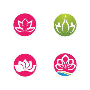 Güzellik Vektörü Nilüfer çiçekleri logo şablonu tasarımı simgesi