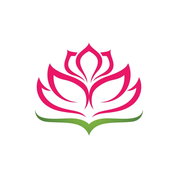 Belleza Vector Flores Loto Diseño Logo Plantilla Icono — Vector de stock