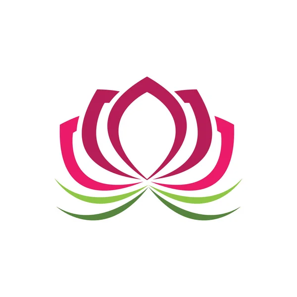 Belleza Vector Flores Loto Diseño Logo Plantilla Icono — Vector de stock