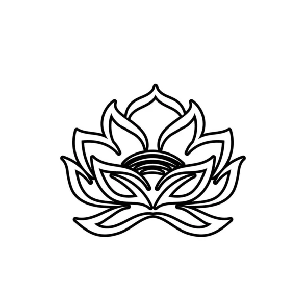 Beauty Vector Lotus Květiny Design Logo Šablony Ikona — Stockový vektor