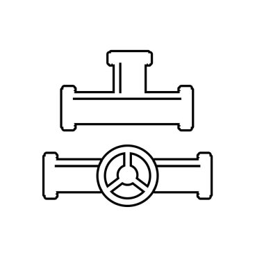 Borular ve tesisat tesisatı vektör görüntüsünü ayarlar