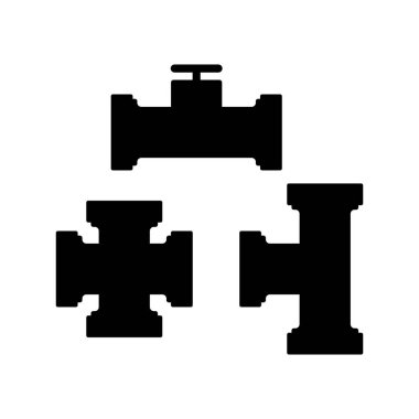 Borular ve tesisat tesisatı vektör görüntüsünü ayarlar