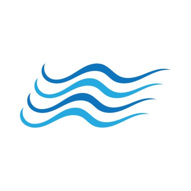 Su dalgası simgesi vektör çizim logosu