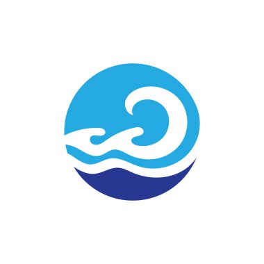 Su dalgası simgesi vektör çizim logosu
