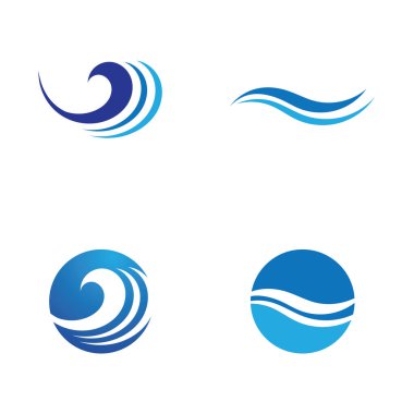 Su dalgası simgesi vektör çizim logosu