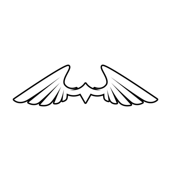 Falcon Ala Logo Modello Disegno Vettoriale Illustrazione — Vettoriale Stock