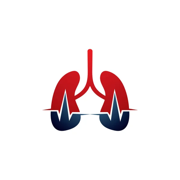 Modèle Logo Soins Pulmonaires Vecteur Conception Concept Conception Santé Pulmonaire — Image vectorielle