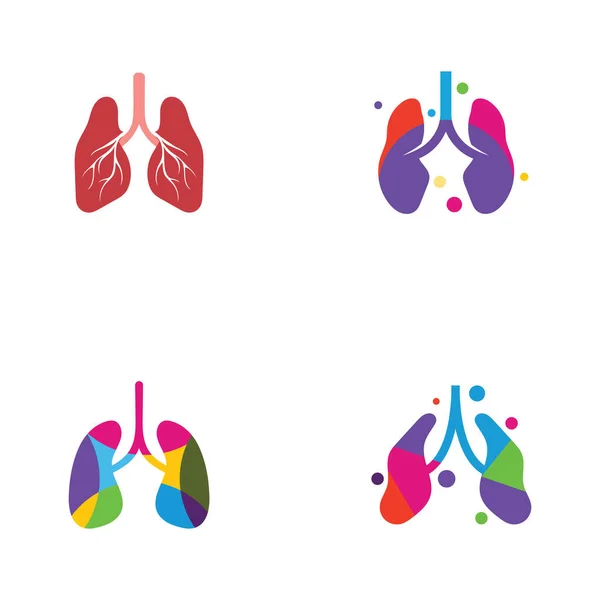 Lungs Care Logo Template Design Vector Lungs Health Design Concept — Vetor de Stock