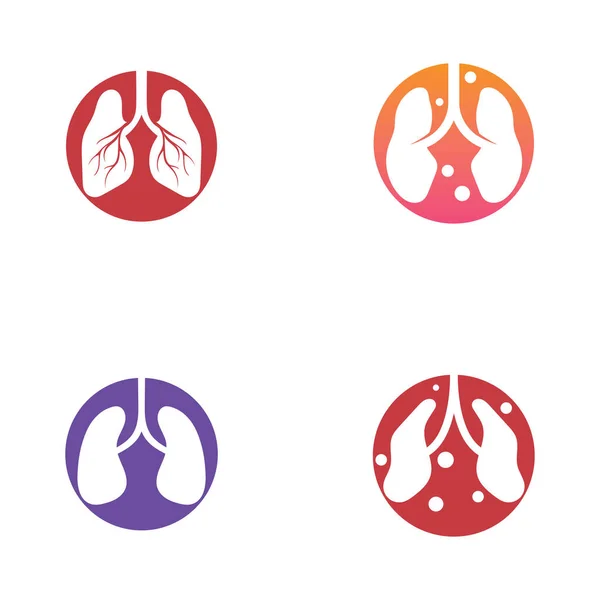 Modèle Logo Soins Pulmonaires Vecteur Conception Concept Conception Santé Pulmonaire — Image vectorielle