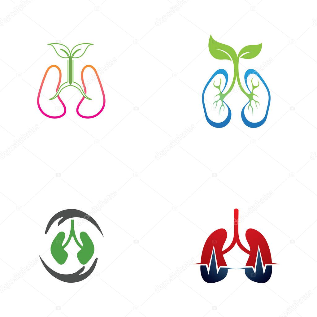 Lungs Care Logo Template Design Vector, Lungs health Design Concept,Creative, Icon - Vector