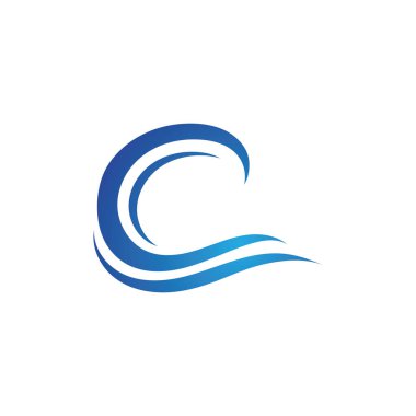 Su dalgası simgesi vektör çizim logosu
