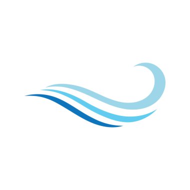 Su dalgası simgesi vektör çizim logosu