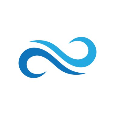 Su dalgası simgesi vektör çizim logosu