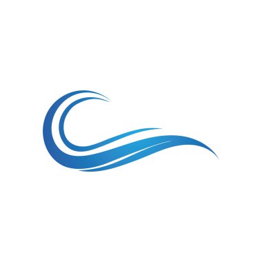Su dalgası simgesi vektör çizim logosu