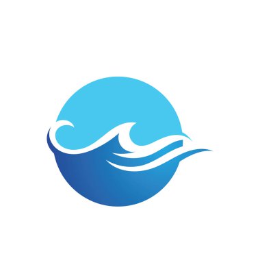 Su dalgası simgesi vektör çizim logosu