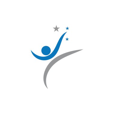 İnsan karakteri logosu çizim vektörü tasarımı