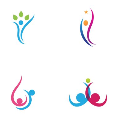 İnsan karakteri logosu çizim vektörü tasarımı