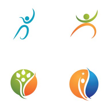 İnsan karakteri logosu çizim vektörü tasarımı