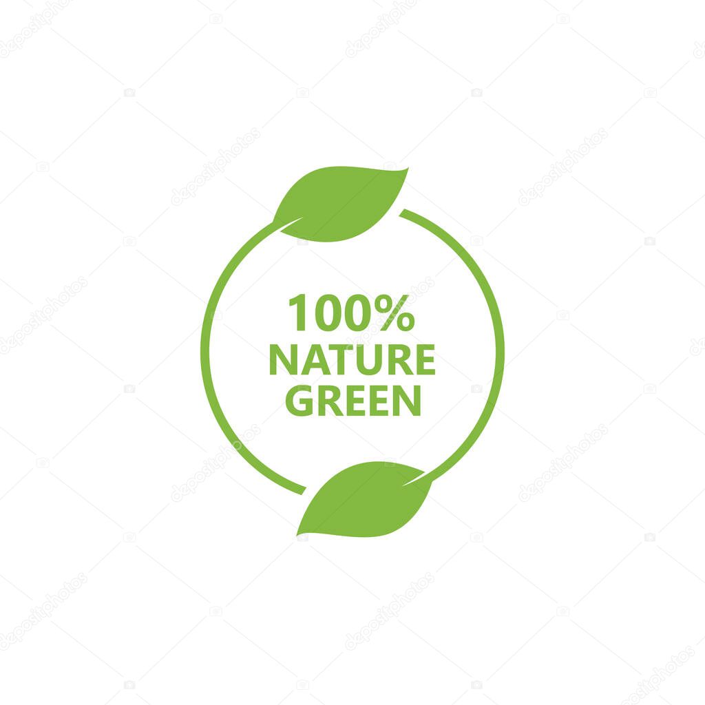 Green leaf nature logo ecology vector