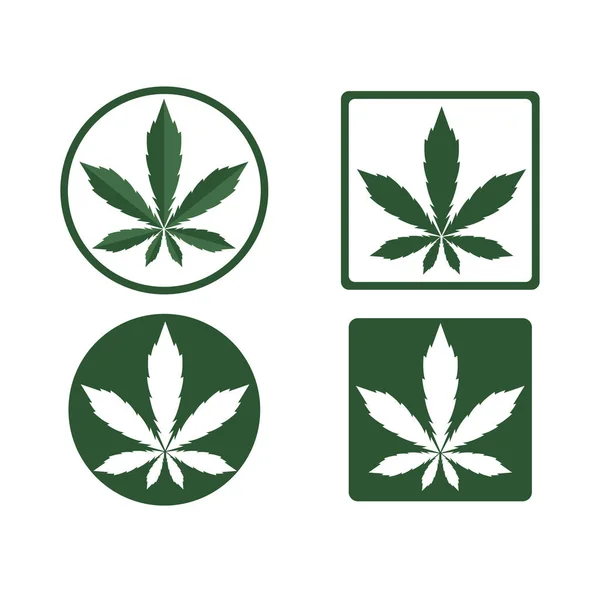 Cannabis Blatt Gesundheit Natur Logo Vektor — Stockvektor