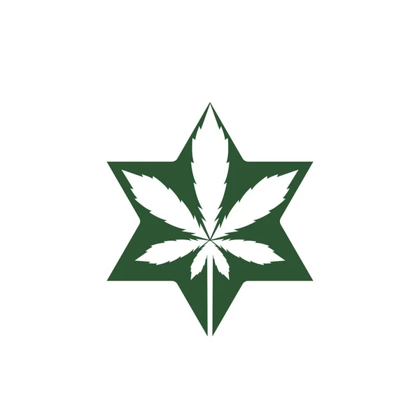 Cannabis Blad Hälsa Natur Logotyp Vektor — Stock vektor