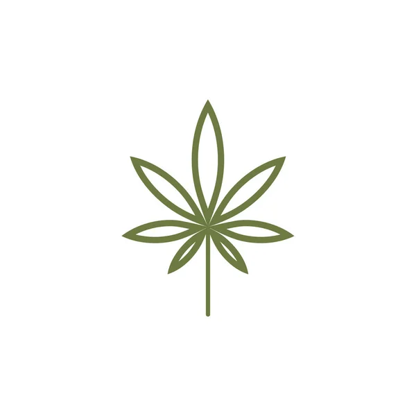 Cannabis Daun Vektor Logo Sifat Kesehatan - Stok Vektor