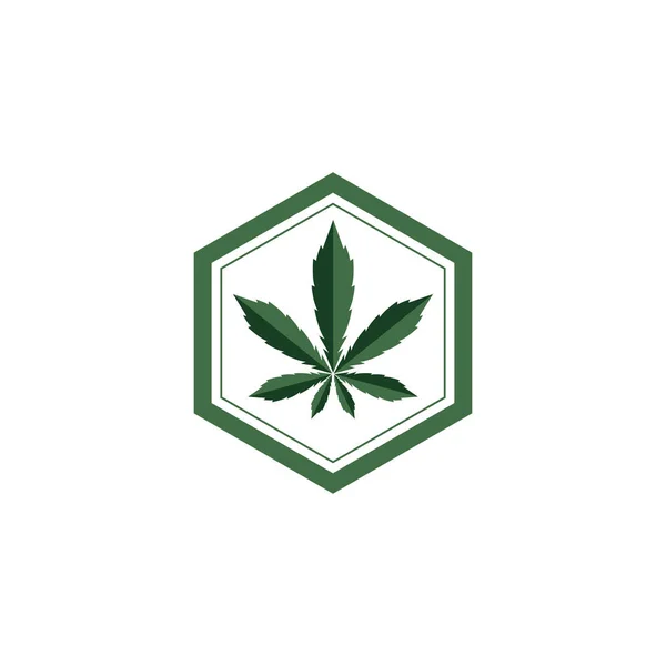 Cannabis Leaf Health Nature Logo Vector — 스톡 벡터